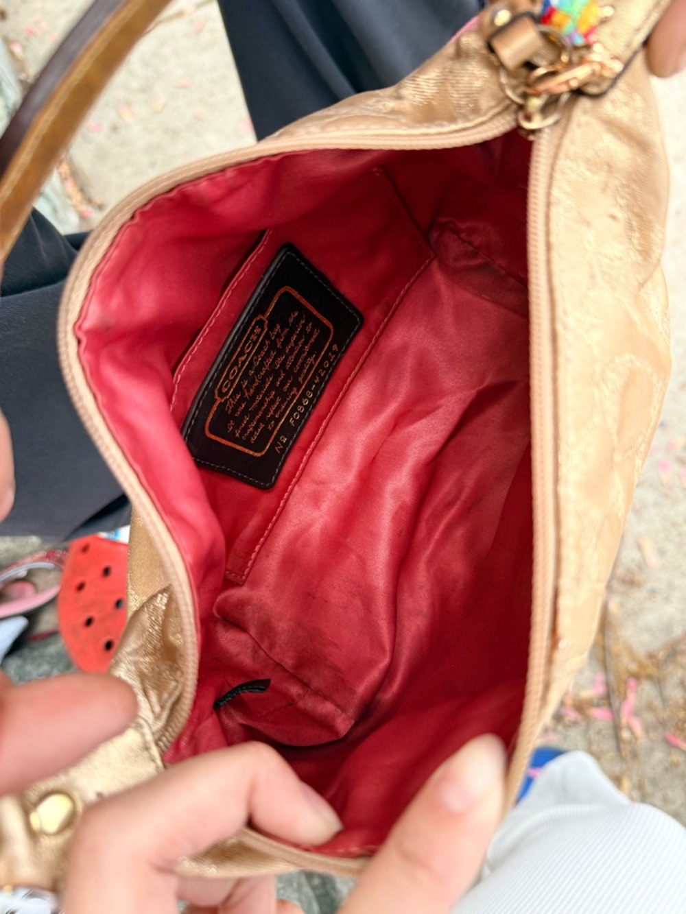 Coach Signature Mini Bag in Gold metallic with Gold Hardware - Picture 6 of 11